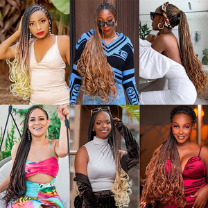 Gran oferta, rizo francés, onda de pelo, estilo pony, rizado, ondulado, Afro, extensiones <span class=keywords><strong>rizadas</strong></span>, <span class=keywords><strong>trenzas</strong></span> sintéticas para accesorios de cabello africano - Product Image 6