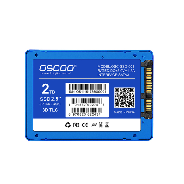 For 2.5" Internal SATA III 6Gb/s SSD 1TB-2TB for Desktop with 501-600MB/s Read/Write Speed and 3-Year Warranty