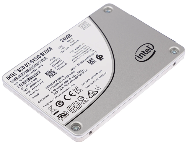 Intel SSDSC2KB240G801 240GB SATA 24Gbps 2.5" Internal Metal Enterprise Server SSD D3 S4510 New