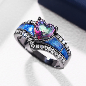 Anello Vintage con Design Barocco a Cuore Colorato per Donne - Product Image 3