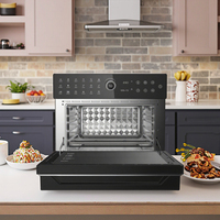 Four à Friture à Air Électrique 30L avec Écran Tactile, en Acier Inoxydable, Multifonctionnel, de Comptoir, à Convection, pour Poulet et Pizza (Usage Domestique)