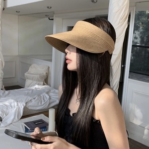 หมวกกันแดดป้องกันรังสียูวี แฟชั่น ปีกกว้าง สำหรับกิจกรรมกลางแจ้ง ฤดูร้อน เดินทาง ท่องเที่ยวชายหาด หมวกสานทรงเปิดด้านบน สำหรับผู้หญิง - Product Image 2