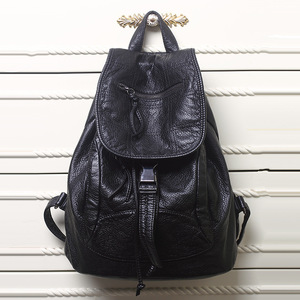 Fashion PU Leather <b>Backpack</b> Casual Large Capacity College Wind Travel <b>Student</b> Bag Handbag - Product Image 2