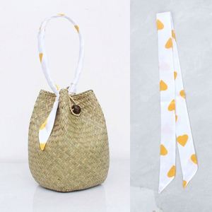 Nuevo Bolso de Mano de Paja Natural para Mujer 2025, Bolso de Playa con Pañuelo de Moda - Product Image 3