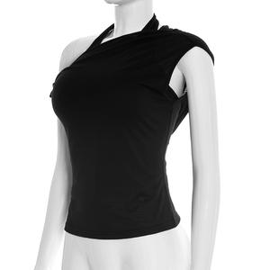 Viviblook J26TP069 Nuevo Top de Verano para Mujer, Chaleco Irregular Sexy de Color Liso con Hombros Descubiertos y Tirantes para Damas - Product Image 5