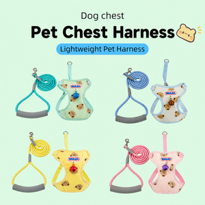Harnais pour chien motif ours de dessin animé mignon avec clochette, ensemble gilet et laisse, poignée en mousse souple, laisse de promenade pour petit chiot, Bichon, Teddy - Product Image 5