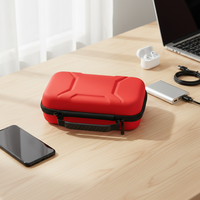 Boîte de rangement pour appareils électroniques 3C, personnalisée, rouge, en EVA, anti-usure, anti-chute, portable, coque rigide, pour véhicule