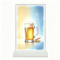 Boîte à lumière LED A4 en acrylique mince, support d'affichage de table personnalisé, présentoir de menu de restaurant ou de bar, panneau publicitaire de bureau