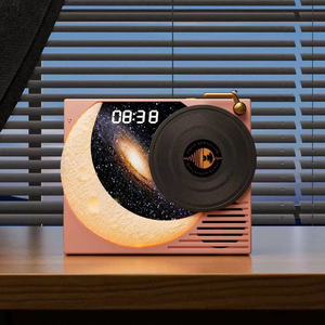 ลำโพงไร้สายแบบไวนิลมีเสียงราวด์แบบชาร์จไฟได้ USB รูปดาวพระจันทร์ท้องฟ้าล้อมรอบลำโพงไร้สาย - Product Image 2