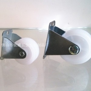 Rueda giratoria de nylon PP blanca de 1.5 pulgadas con base plana, accionada por tornillo y con freno para muebles - Product Image 3