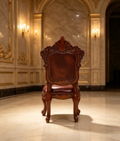 Ensemble de chaises de salle à manger en cuir de style nordique, d'inspiration antique, classique, luxueux, avec pieds en bois massif, meubles de salle à manger en daim