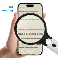 White Handheld Magnifying Glass Loupe with 3 LED Lights for Reading and Jewelry Inspection Customized Support & Private Label