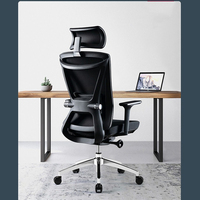 Silla de Oficina Ejecutiva Giratoria Económica, Silla Ergonómica de Tela para Oficina en Casa, Altura Ajustable, Reposabrazos Ajustables, Base Cromada