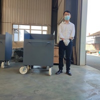 Chariot benne basculante en acier galvanisé sur mesure pour la gestion des déchets en usine et atelier, fabrication OEM en petites séries