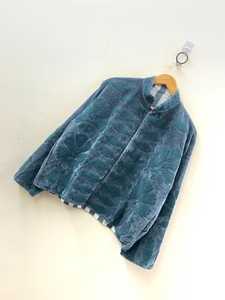 Veste d'hiver en velours de coton tissé avec broderie Suzani grise, vêtement d'extérieur vintage unisexe, chic ethnique, fait main en Inde - Product Image 2