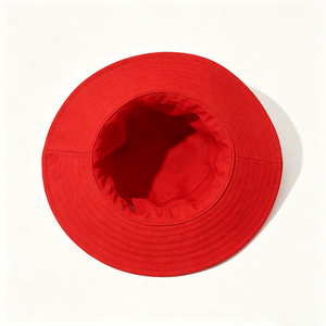 Sombrero de Pescador Rojo Liso al por Mayor, con Logotipo Personalizado, de Algodón, Unisex, de Ala Ancha, con Protección UV - Product Image 4