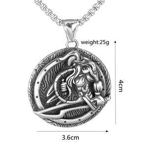 Yunnique-collar con colgante de guerrero vikingo para hombre, de acero inoxidable, diseño de espada, asimetría, joyería geométrica para regalo - Product Image 5