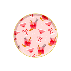 DAMAI - Vajilla Desechable de Papel Personalizada para Fiestas de Cumpleaños, Platos y Vasos de Papel con Temática de Postre Rojo Champán - Product Image 3