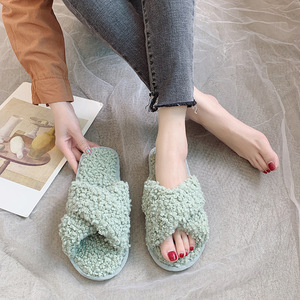Pantofole da Donna Personalizzabili con Supporto Campione, Ciabatte Invernali in Finta Pelliccia Intrecciata, Pantofole in <span class=keywords><strong>Feltro</strong></span> Mongolo Arricciato, Scarpe Calde Antiscivolo da Interno - Product Image 4