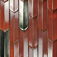 Carrelage en plumes de paon, carrelage en porcelaine fait main cuit au four, brique émaillée vintage pour la décoration murale du salon, de l'hôtel, du bungalow