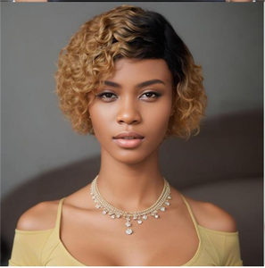 วิกผมออมเบรแบบสั้น 8 นิ้ว สำหรับผู้หญิงชาวแอฟริกัน-อเมริกัน <span class=keywords><strong>ผม</strong></span>แท้จีน ลอนแน่น <span class=keywords><strong>แสก</strong></span><span class=keywords><strong>ข้าง</strong></span> ขายส่ง - Product Image 6