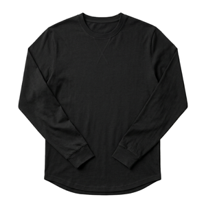 Camiseta de Manga Larga para Hombre, Corte Ajustado, Estilo Minimalista Urbano, Secado Rápido, Cuello Redondo, Diseño Personalizado con Logotipo, Sudadera de Algodón - Product Image 2