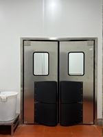 Puertas de Acero Inoxidable para Restaurantes, Puerta de Tráfico con Cierre Automático, Puerta Batiente Metálica de Doble Acción para Cocina, Fábrica de Alimentos y Almacén