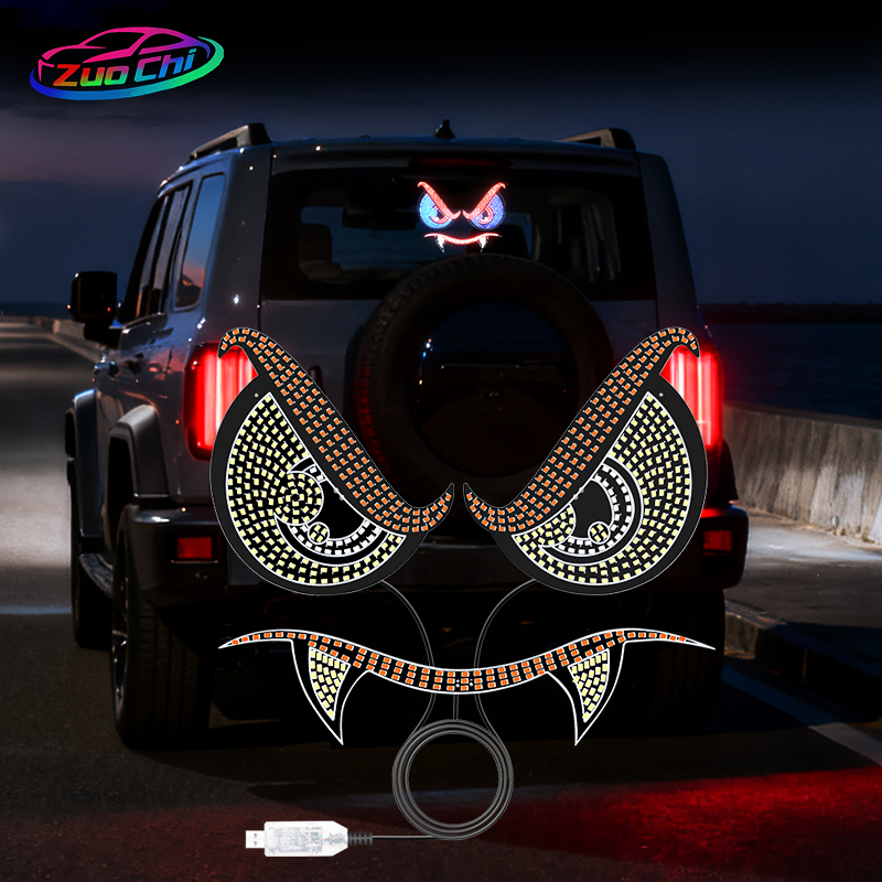 Wholesale Usb Animated Demon Eyes Led Matrix Panel Display Off-road Interior Lights Cars Suvs Rear Window Accessory