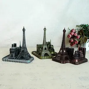 Modelo arquitectónico de París, Francia Decoraciones para el hogar Metal Arc De Triomphe Of Notre Dame Aleación Die Casting Crafts/