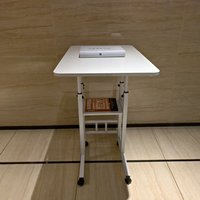 Grande table de chevet mobile en MDF réglable en hauteur, avec roulettes, pour ordinateur portable, bureau ou étudiant