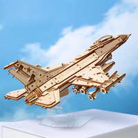 Modèle d'avion de combat militaire en bois 3D à assembler soi-même, vente en gros