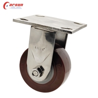 Roulettes industrielles robustes en acier inoxydable Roues pivotantes de 4/5/6/8 pouces Freins en acier inoxydable Style pivotant en nylon/caoutchouc