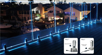 Tige en acier inoxydable réglable avec lumières LED RGB - Composant de système d'éclairage ASD-2-LED pour balcons et rampes d'escalier