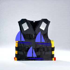 سترة تزلج مائية فائقة الأمان والراحة معتمدة من ENISO مع طفو 50N وعاكسة للضوء في الماء - Product Image 4