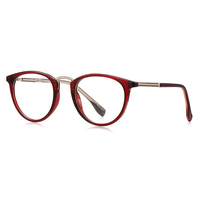 Monturas de Gafas Redondas de Negocios para Hombre, Gafas con Protección Anti Luz Azul, Diseño de Marca, Lentes Ópticas para Miopía, TR90