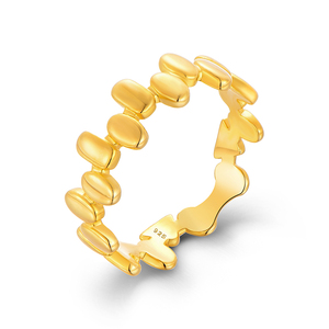 Anillo <span class=keywords><strong>de</strong></span> Plata <span class=keywords><strong>de</strong></span> Ley S925 con Diseño Geométrico Irregular Chapado en <span class=keywords><strong>Oro</strong></span>, Diseño Minimalista Único <span class=keywords><strong>de</strong></span> YILUN - Product Image 1