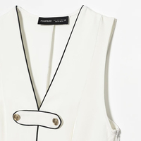 PB&ZA Robe Midi Chic et Tendance pour Femme Été 2026, Nouveauté Vintage avec Boutons et Nœuds, Sans Manches, Style Doux, Vestidos Robe Mujer