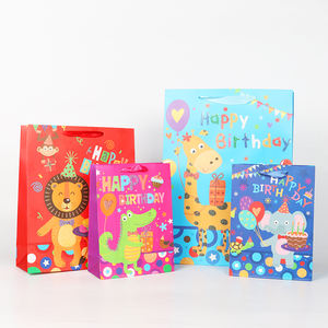 Prêt à expédier au détail FSC emballage cadeau fête dessin animé <span class=keywords><strong>sac</strong></span> joyeux anniversaire <span class=keywords><strong>sac</strong></span> en papier kraft - Product Image 5