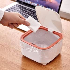 Cubo de basura de escritorio para el hogar, exquisito, accesible, de lujo, mini cesto para mesa de comedor, cesta de papel para mesa de centro, cubo de papel para mesa - Product Image 3