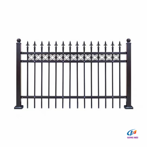 Panneaux de clôture de jardin en <span class=keywords><strong>fer</strong></span> forgé galvanisé, modernes, à pointe de lance, pour cour extérieure, revêtement poudré - Product Image 4