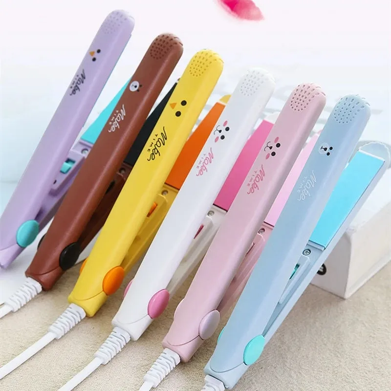 OMG Mini Hair Straightener Hair Crimper Curling Brush Flat crimp iron chapinha plancha para cabello de pelo rizador cabell