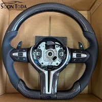 Volant de voiture en cuir et fibre de carbone noire pour BMW F07 F30 F10 F12 F15 F34 F35 F36 F20 F22 F25 F26 F32 F80 M3 M5 X7 F87
