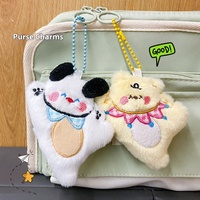 Porte-clés en peluche tendance et mignon, vente en gros, petit animal en peluche, cadeau assorti pour meilleur ami, breloque légère pour sac, pendentif pour sac chat et lapin