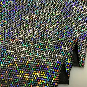 Shaoxing textile factory shiny luxury color sequins flip big sequin fabric india for lady dress in stocks