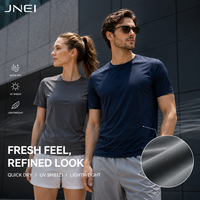 Camisetas JNEI para Hombre, Camiseta Deportiva de Secado Rápido, Transpirable, con Protección UV, para Múltiples Actividades, Uso Diario, 150 g/m²