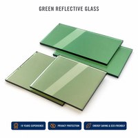 Verre réfléchissant vert, teinté vert clair, 4 mm, 5 mm, 6 mm, 8 mm, découpé sur mesure ou taille standard pour murs-rideaux, fenêtres, façades, usine