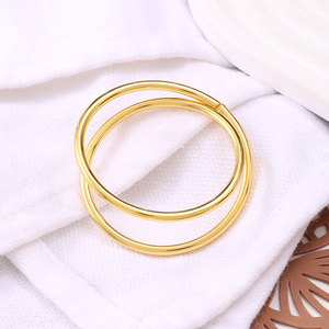 Anneaux de serviette en métal doré à double couche, personnalisés en gros, en stock, bon marché, forme ronde, cadeaux de mariage, anneaux de serviette dorés - Product Image 3