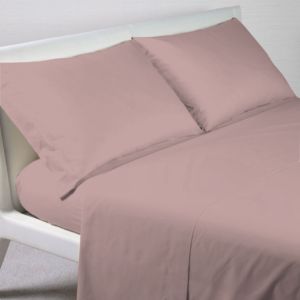 Gipetex Hot Selling Pink 100% Cotton Percale Set de draps de lit Drap-housse Drap plat Taies d'oreiller Housse de couette-Tailles sur mesure - Product Image 2
