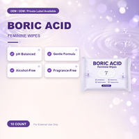 Lingettes intimes à l'acide borique, formule douce équilibrée au pH, sans alcool, sans parfum, lingettes d'hygiène intime, 10 unités, usage quotidien