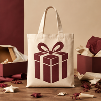 Sac de rangement double en toile et coton, prêt à l'emploi et personnalisable, pour plantes et articles divers, thème Noël aux couleurs festives – Vente rapide